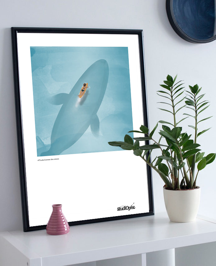 Affiche aquarelle Caresse des Océans