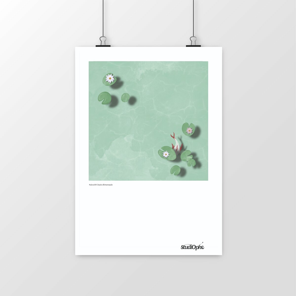 affiche - Illustration aquarelle Oasis d'emeraude