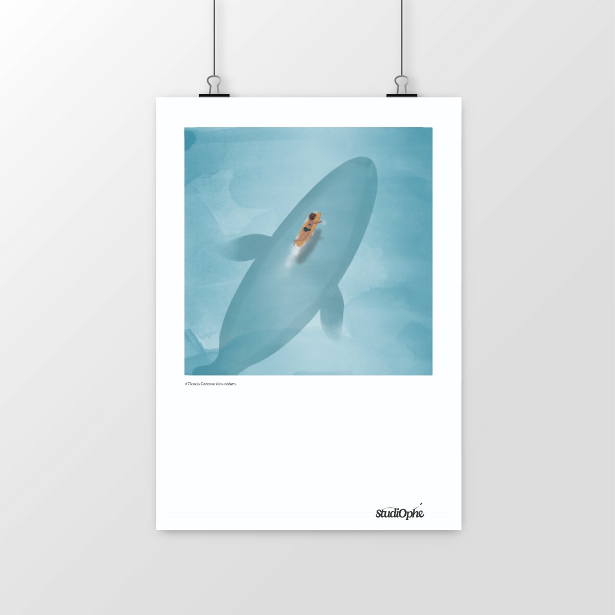 affiche - Illustration aquarelle "caresse des Océans"