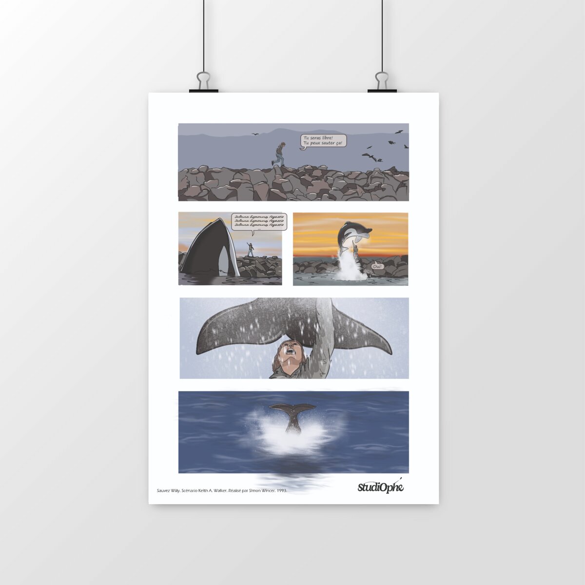 Poster vertical Sauver Willy - Scène du Grand Saut