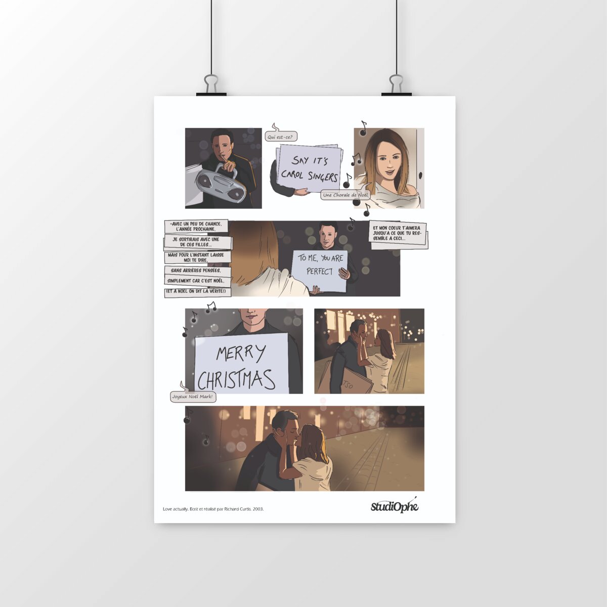 Poster vertical Love Actually - Juliet et Mark en BD