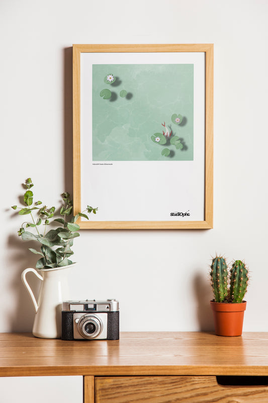 affiche aquarelle Oasis d'Emeraude